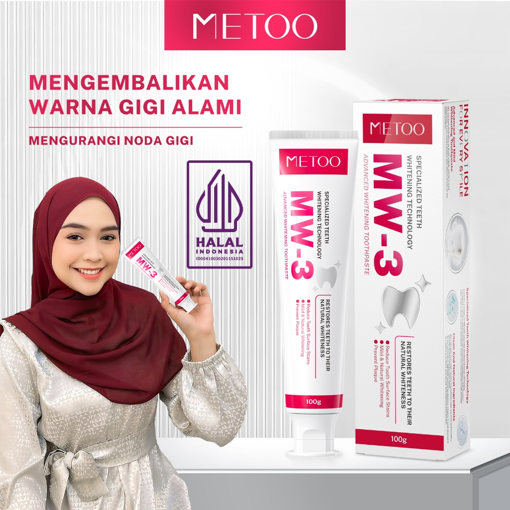 [MURAH BGT] METOO PASTA GIGI MW3- BPOM-Probiotics-pemutih gigi / Bebas Sensitif / Bebas Karang Gigi / Pasta Gigi Probiotik / Karang Gigi / Gusi Sensitif / Membersihkan Noda Gigi- METOO MW-3 Advanced Whitening Tooth Paste 100 gr