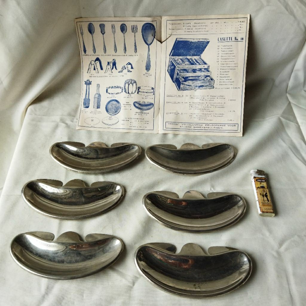 Pajangan Vintage NOS 1940 piring Tulang WMF 6 pcs