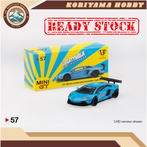 MINI GT 57 LBWK Lamborghini Aventador Light Blue RHD Asia version MiniGT