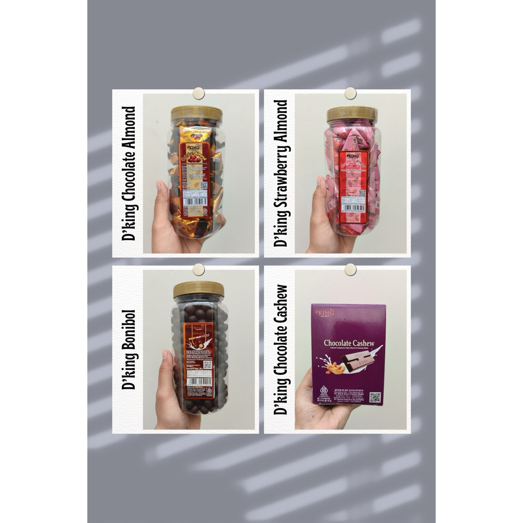 D’KING Chocolate Coklat Almond Chocoberry Strawberry Almond Coklat Cashew Bonibol Toples