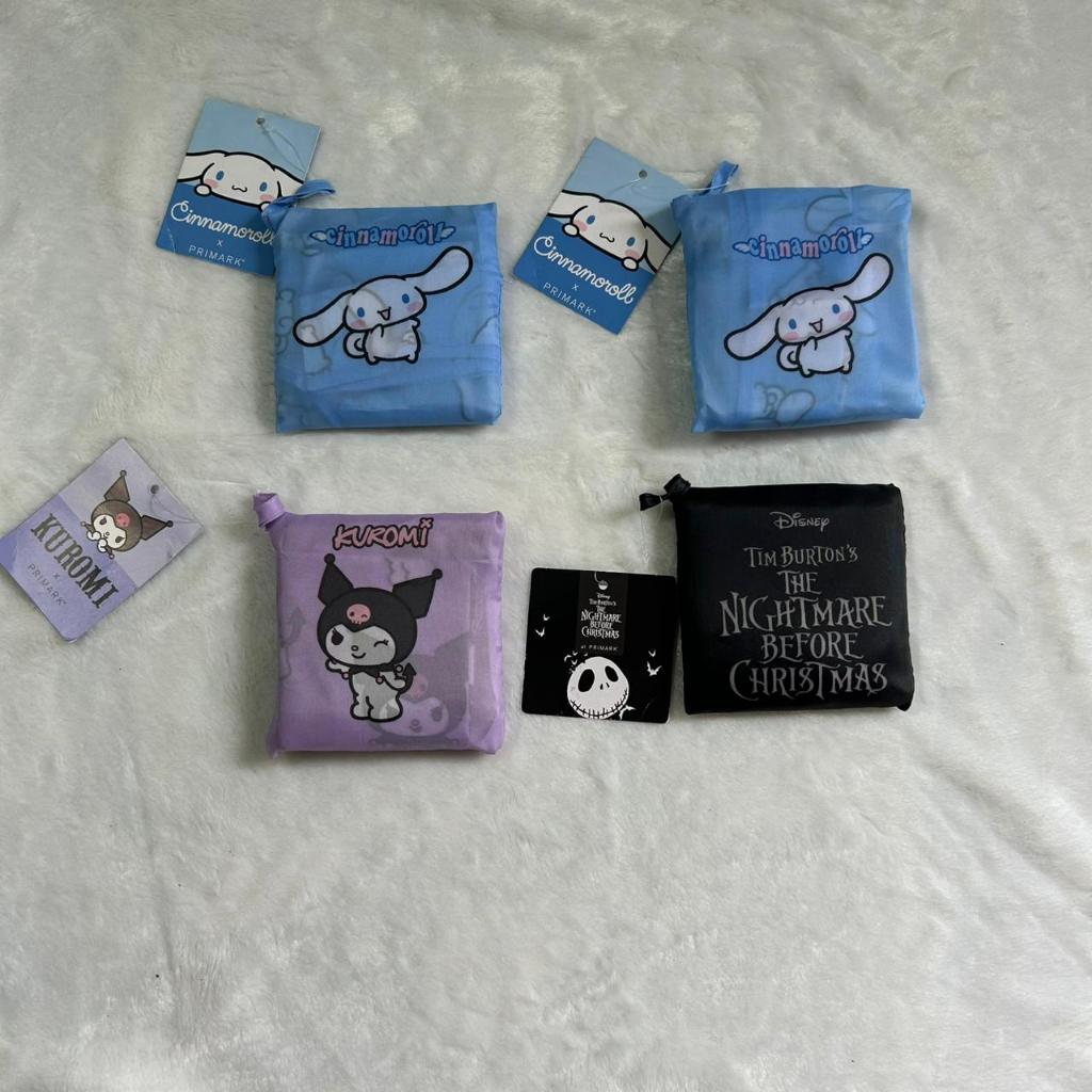 Primark Foldaway Bag | Tas Belanja Kuromi Cinnamon Roll Nightmare Before Christmas - 1pcs