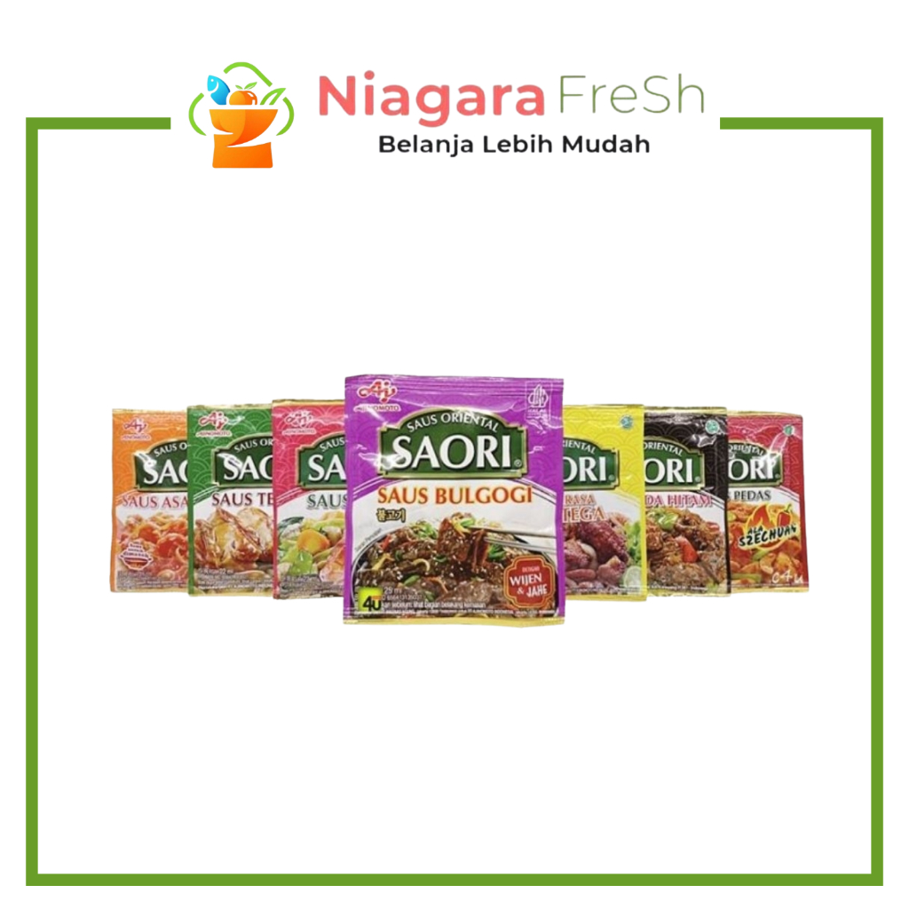 Saori Sachet 20-30gr - Aneka Varian (Teriyaki, Tiram, Lada Hitam, Dll)
