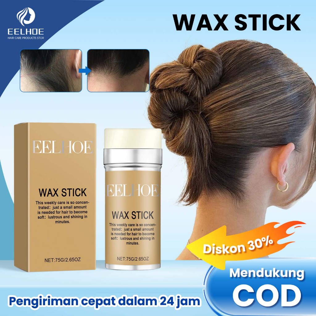 EELHOE wax stick rambut 75g Anti-Frizz wax stick rambut Wax Finishing Rambut Alami hair wax