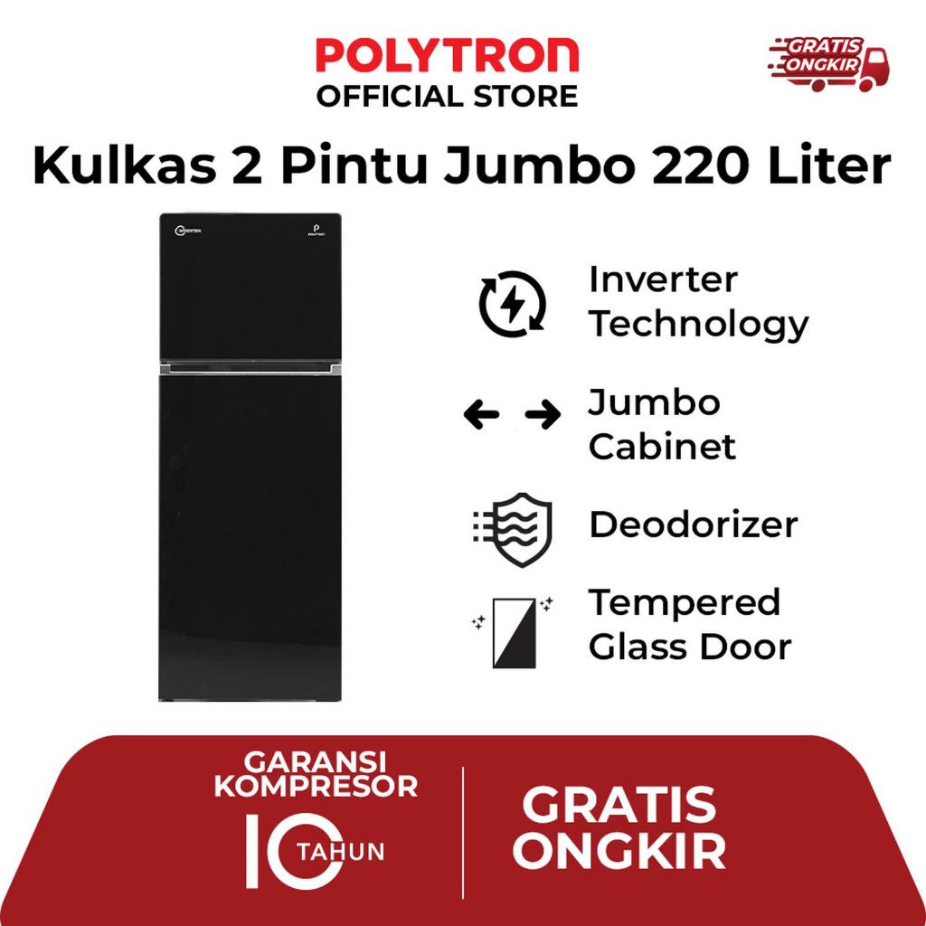 POLYTRON PRW-23VX KULKAS 2 PINTU LAMPU LED (NEW)