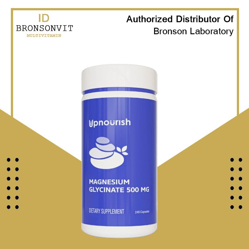 Upnourish Magnesium Glycinate 500 mg - 240 Capsules Help Relax Sleep