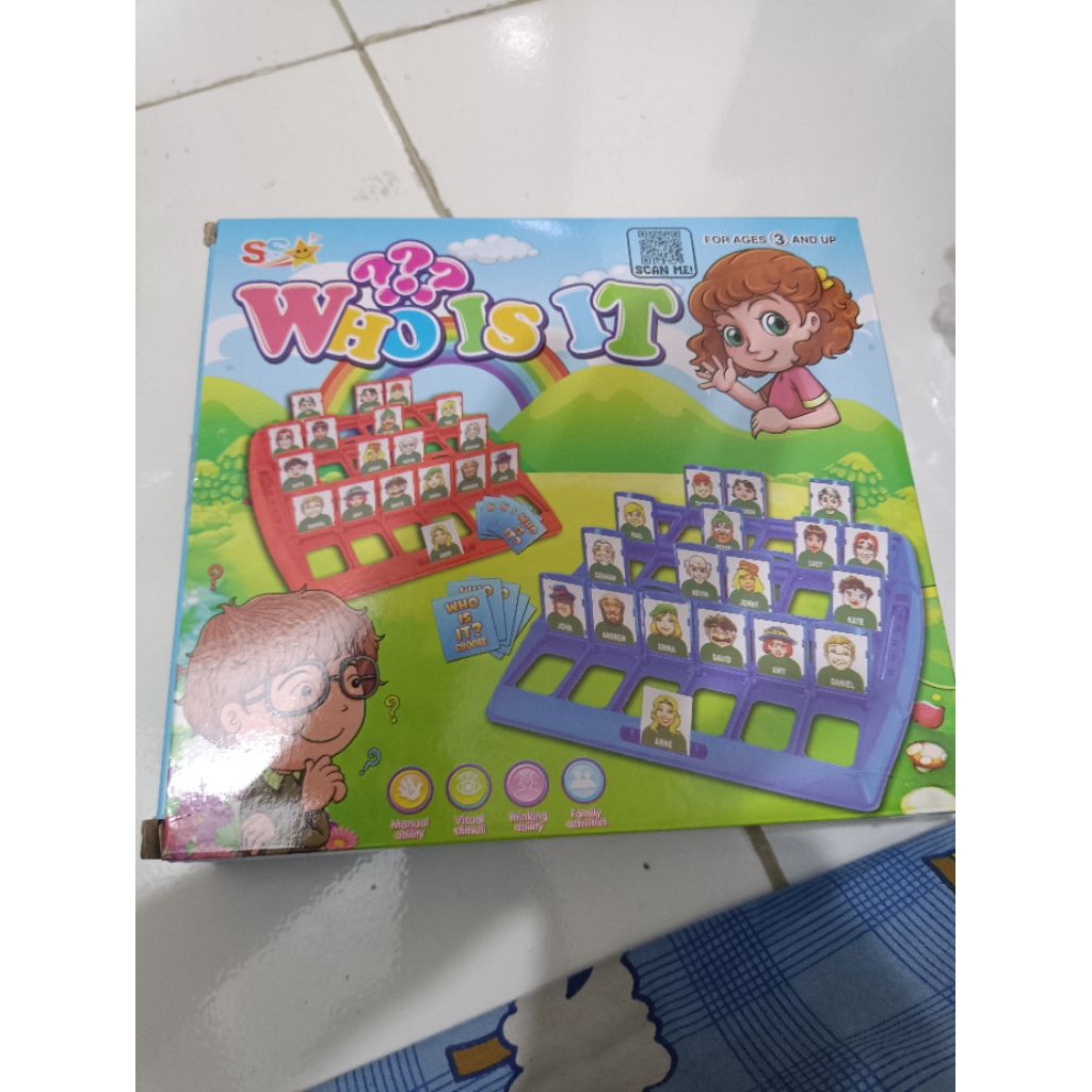 96 Kartu Permainan Tebak Gambar Board Game Who Is It - Kartu Tebakan Gambar untuk Anak