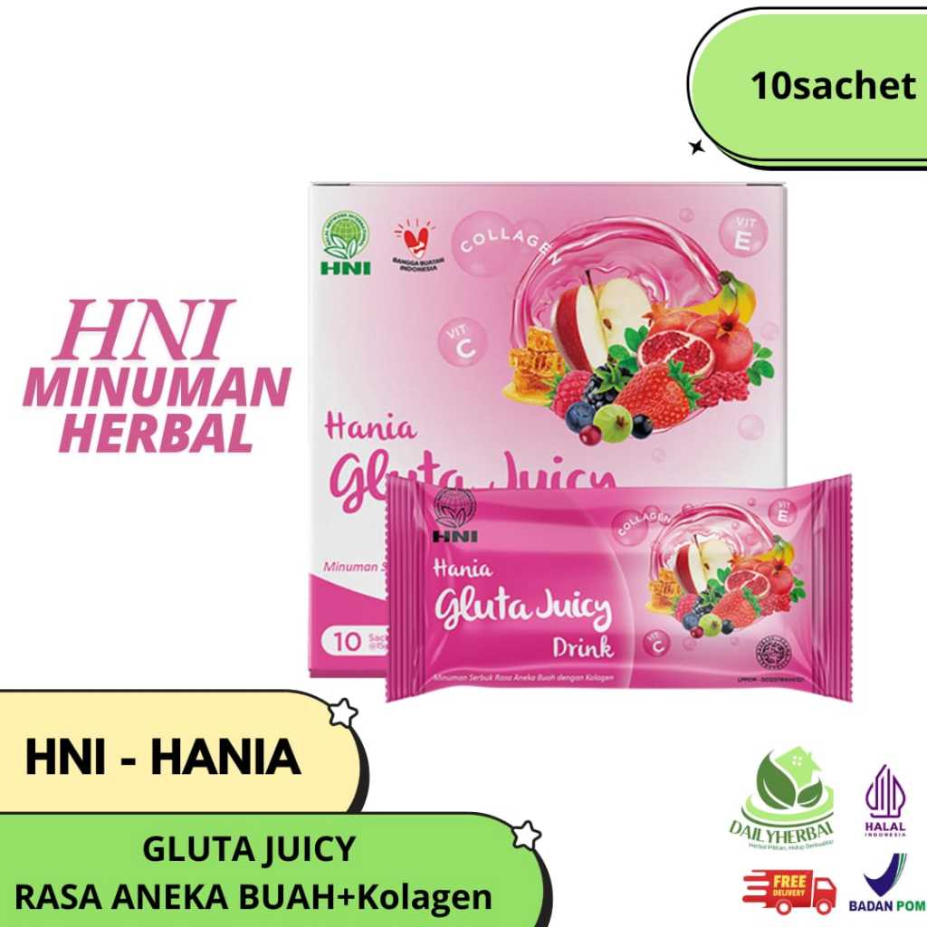 HNI - Hania Gluta Juicy Drink Minuman Serbuk Rasa Aneka Buah dengan Kolagen