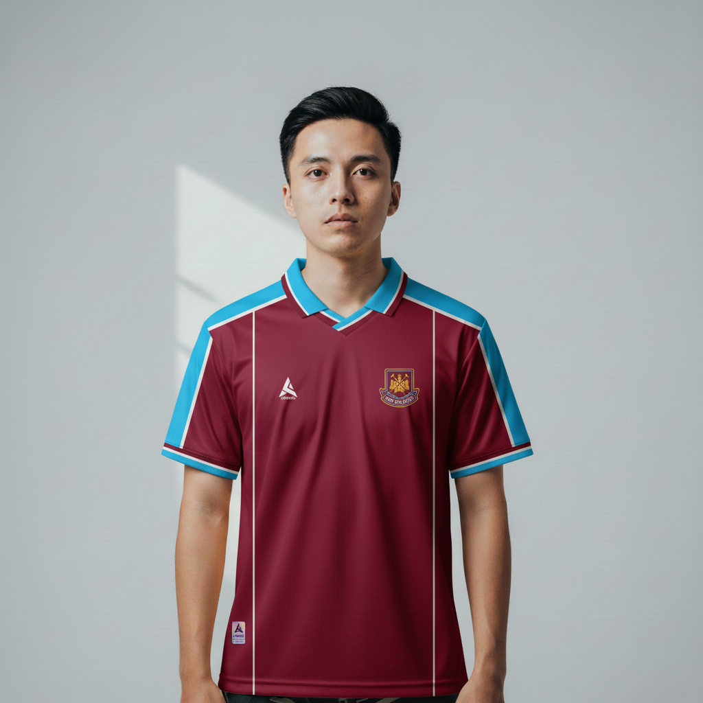 ATHLETIC SPORTWEAR - Jersey Vintage Bola Fantasy West Ham Home 1999-01 Fullprinting Casual - Atasan