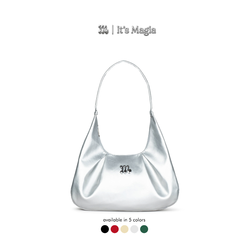 MAGIA Anya Bag Shoulder Bag Leather Chromesilver