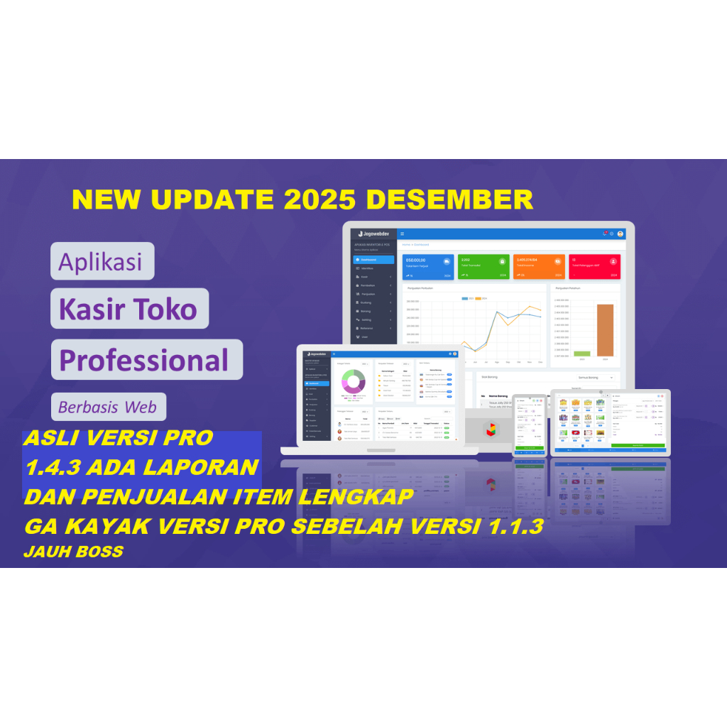 Software Aplikasi Kasir Toko Professional berbasis web Versi 1.4.3 ASLI PROFESIONAL BUKAN STANDART