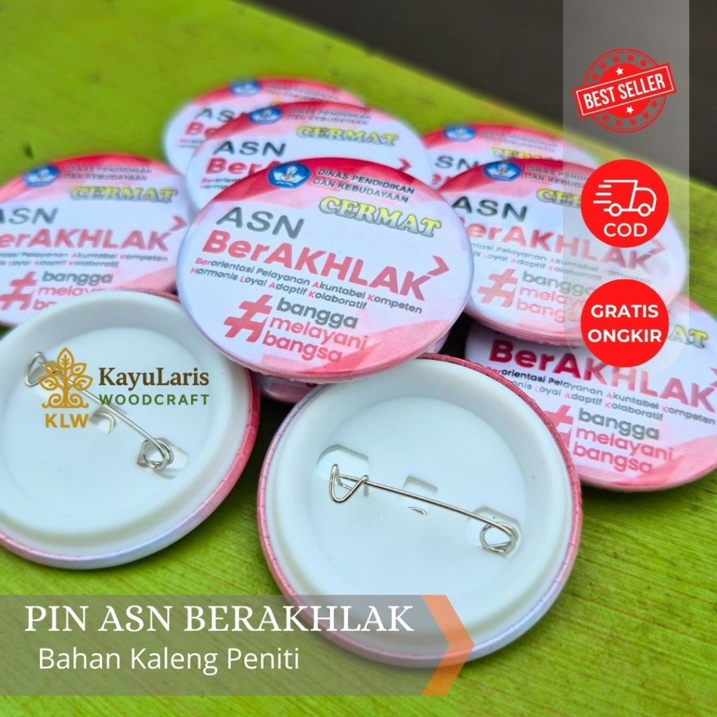 PIN / BROS ASN BERAKHLAK BAHAN KALENG PENITI
