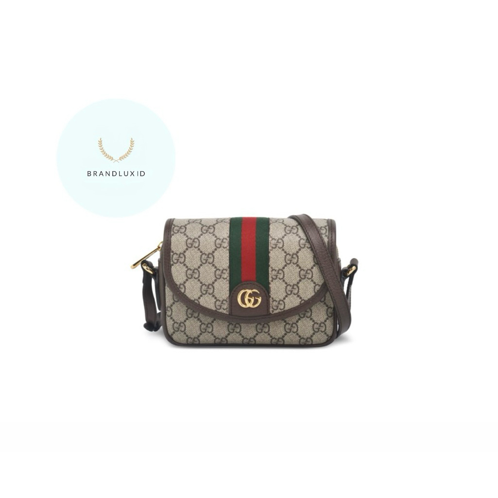 Gucci GG supreme ophidia mini shoulder bag with green web