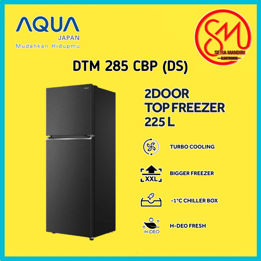 Aqua Kulkas 2 Pintu AQR DTM 285 CB 225L 225 Liter AQR DTM285CBP(DS) / AQRDTM285CBP
