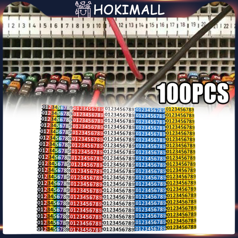 100pcs Marker Kabel Angka 2.5mm Label Kabel Jaringan Penanda Nomor Kabel Plastik Cable Number Tag