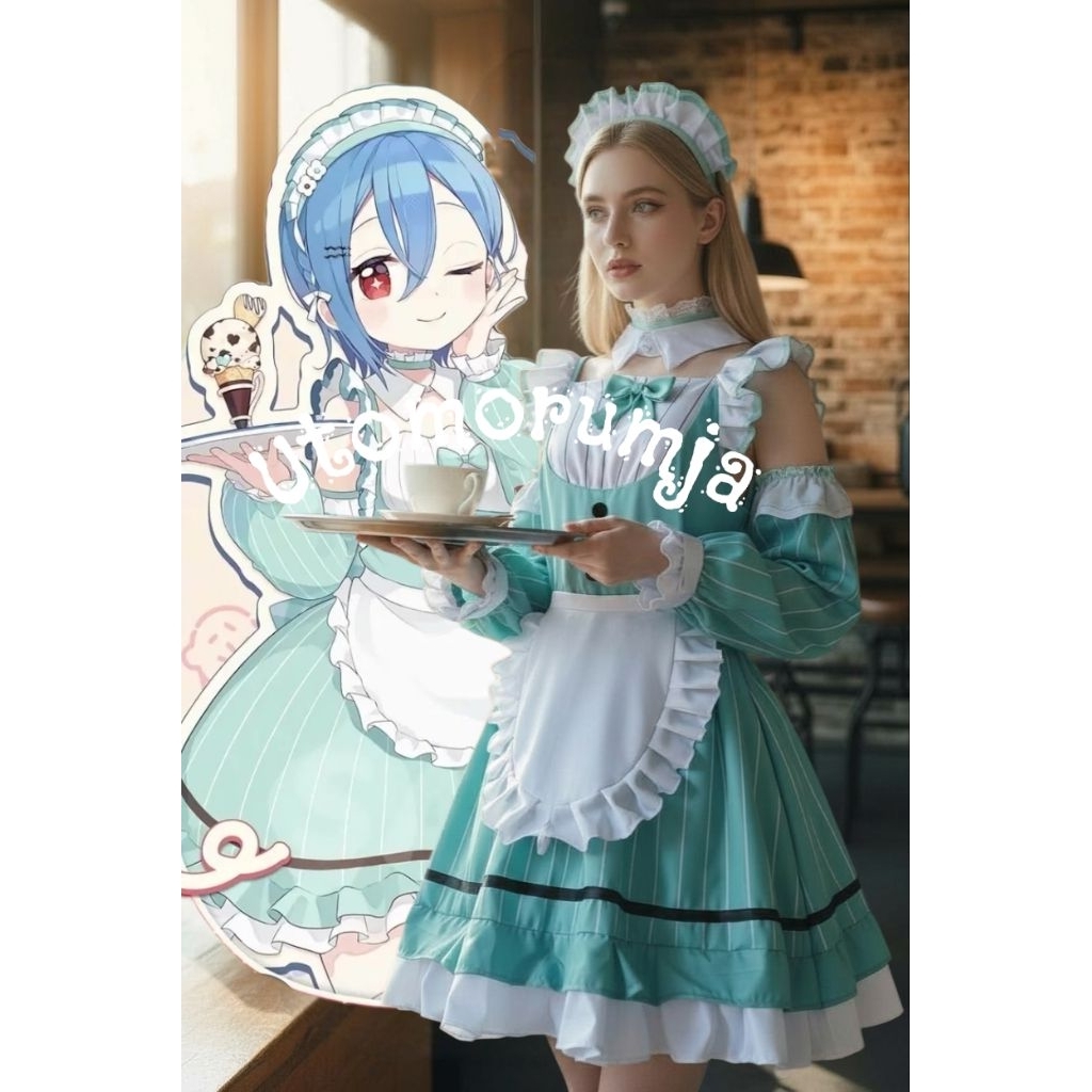utomo rumja kostum cosplay Love Live AiscReam Uehara Ayumu Kurosawa Ruby Wakana Shiki Apron Dress