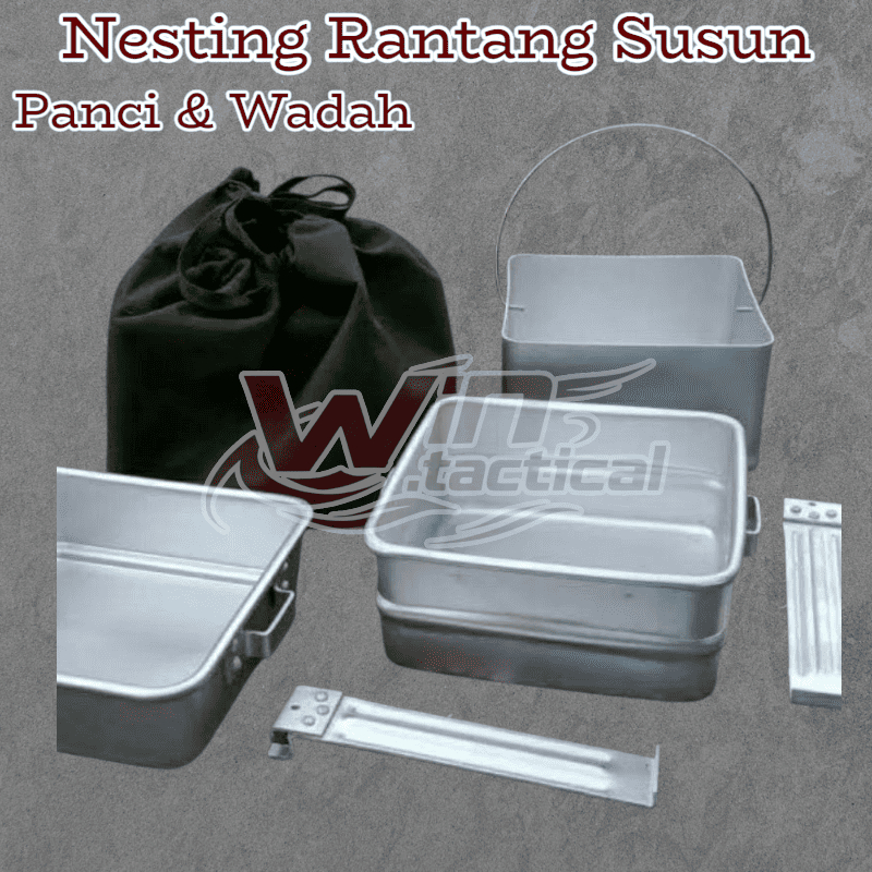 [COD] ALAT MAKAN OUTDOOR TNI POLRI BARU / NESTING SET LENGKAP MURAH