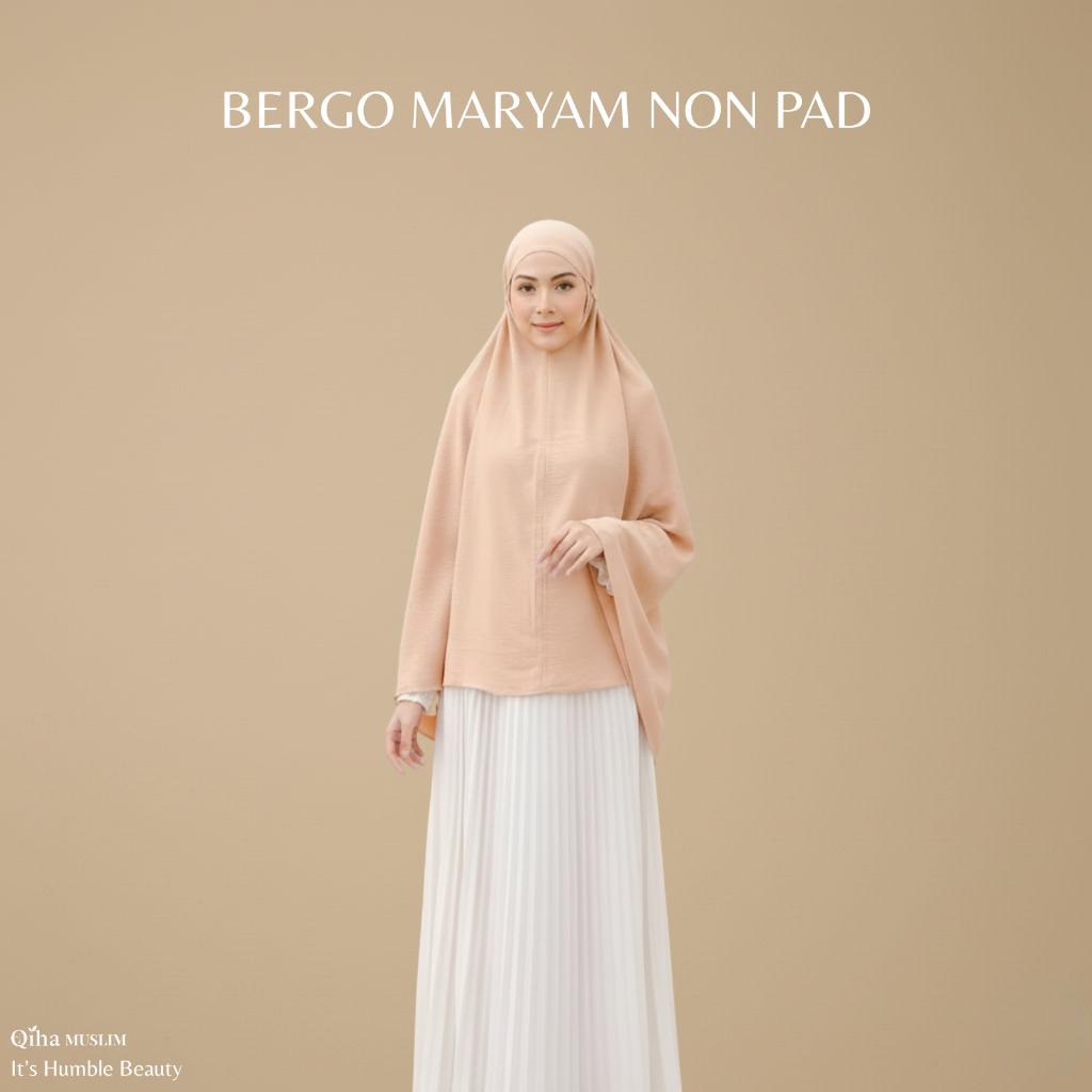 Hijab Bergo Khimar Crinkle Airflow Jumbo Premium Non Pad Maryam/ Jilbab Bergo Crinkle