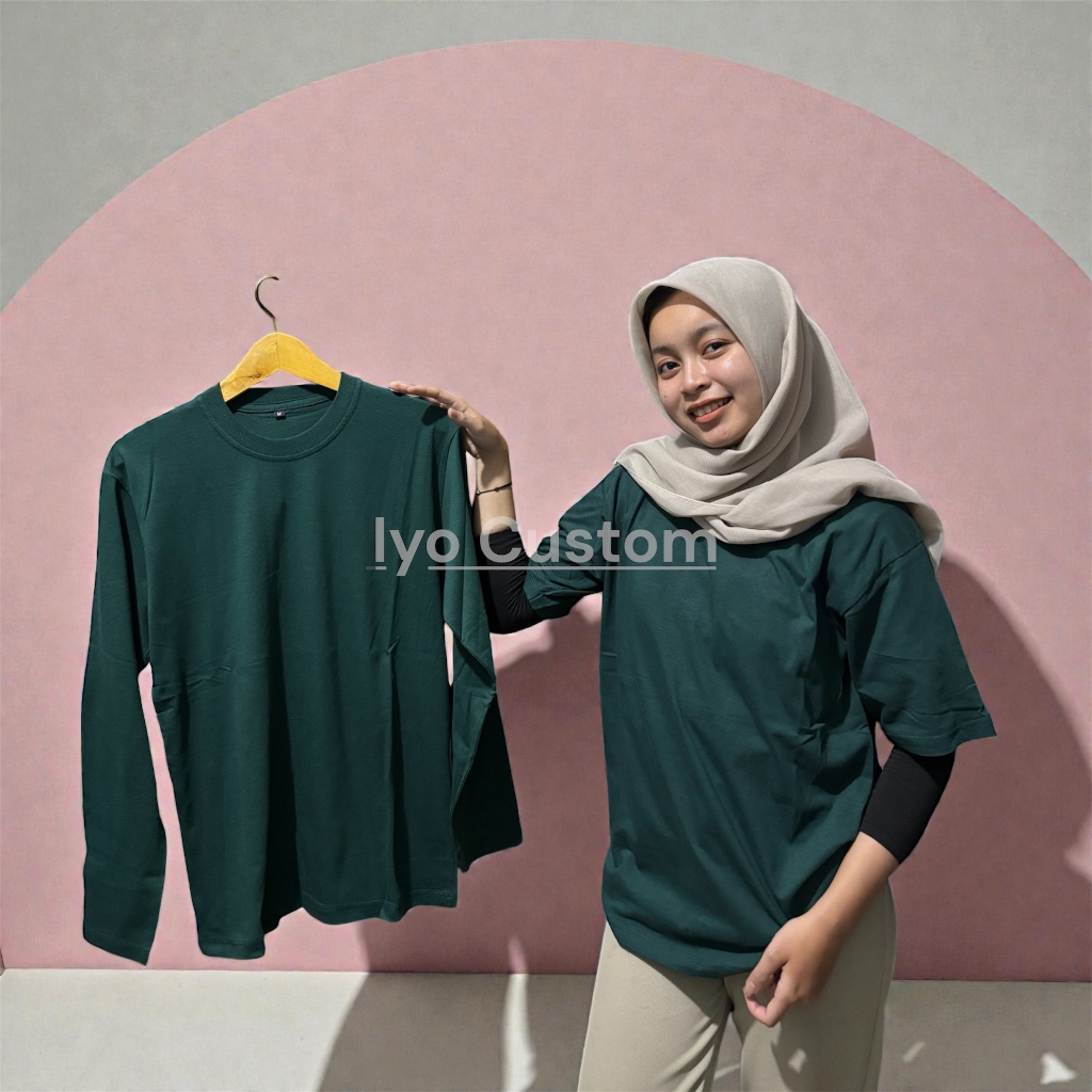 Kaos Polos Hijau Botol