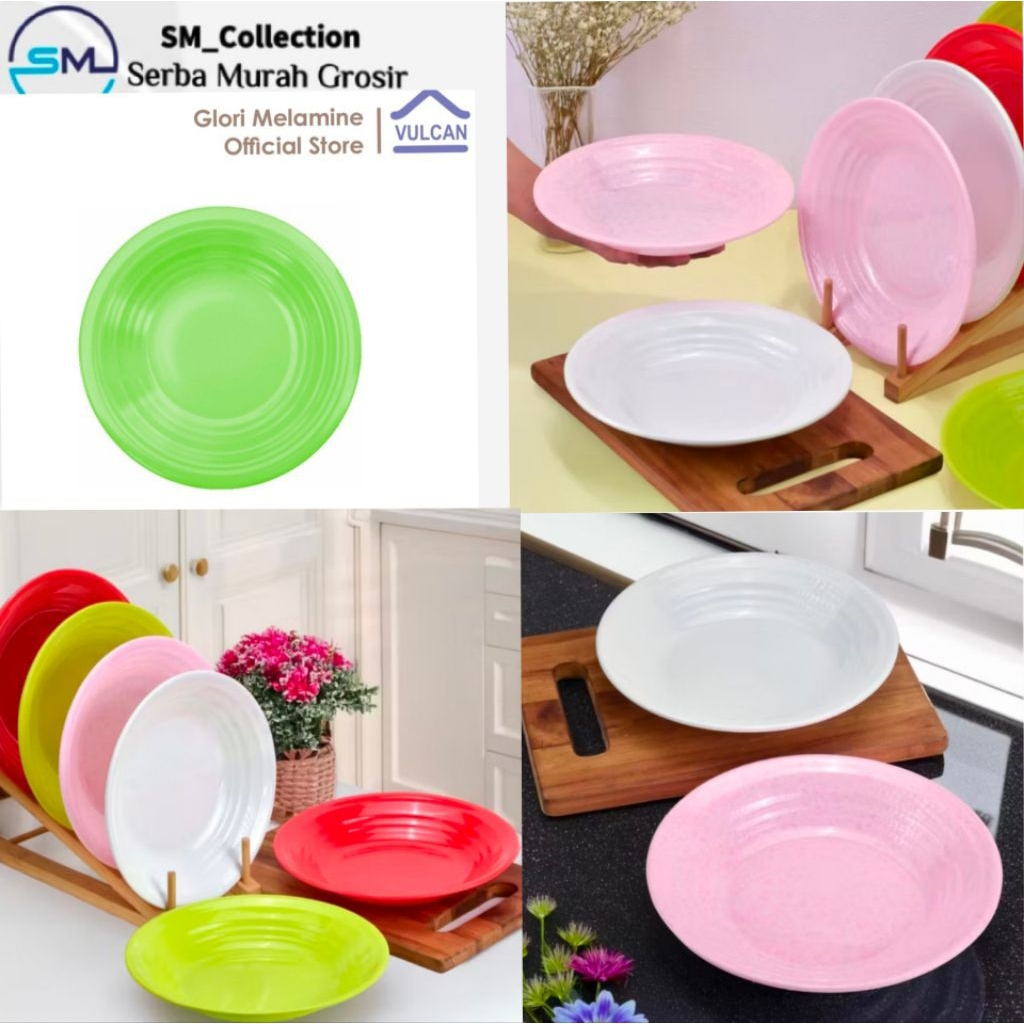 Wadah Nasi/Piring Lalapan/Piring Nasi Pecel/Piring Sayur/Piring Melamin vulcan 2310