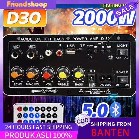 8-12 Inci 2000w Amplifier Board Audio Bluetooth USB Radio TF DIY Subwoofer D30 D10 Karaoke Power Ste