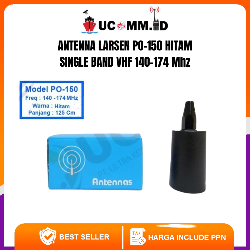 Antena Larsen PO150  Black Vhf Single Band Antenna Mobil Pecut Larsen PO 150 Hitam Vhf