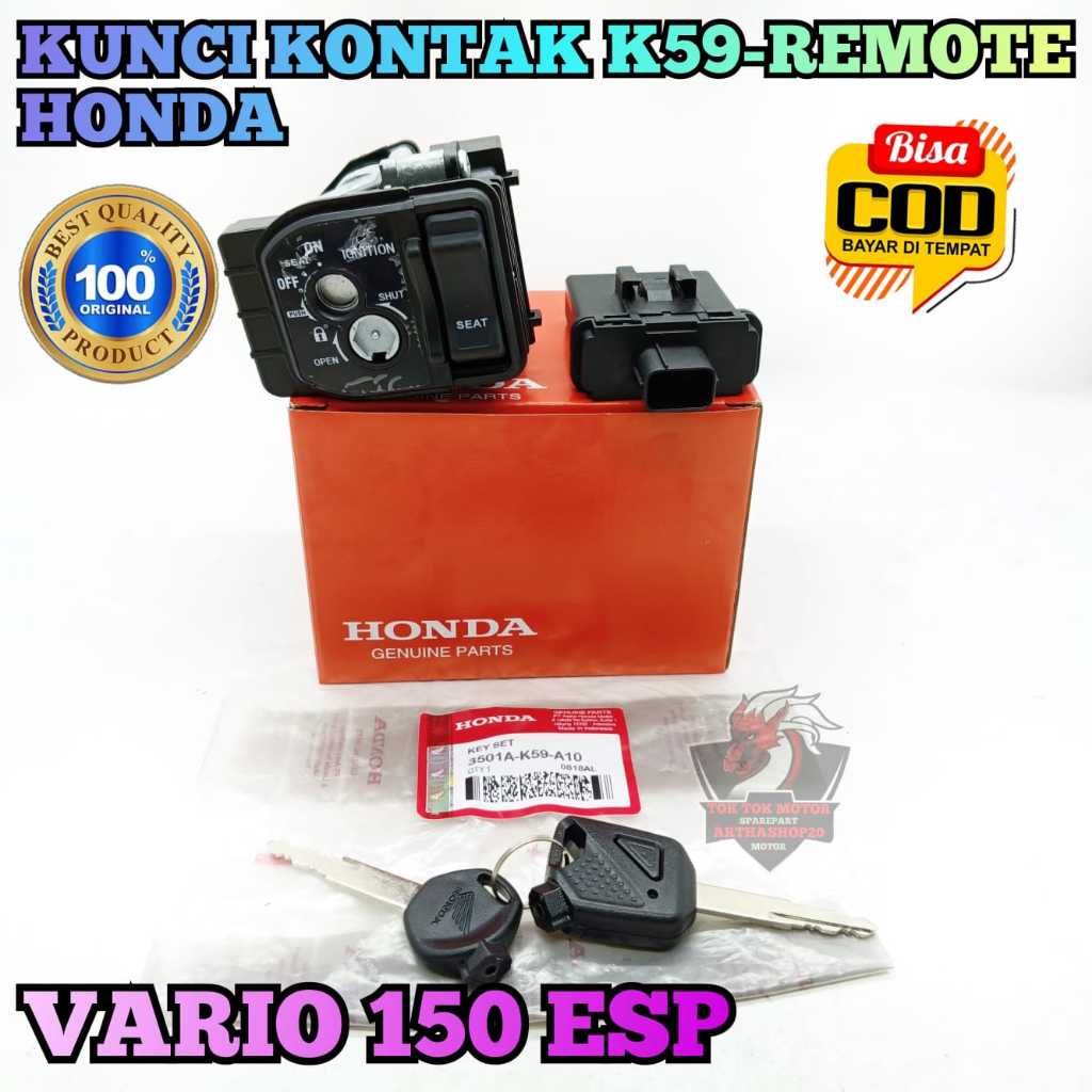 Kunci Kontak K59 + Module Motor Honda Vario 150 ESP Led  Konci Stop Kontak Modul Remote Key Set Keys