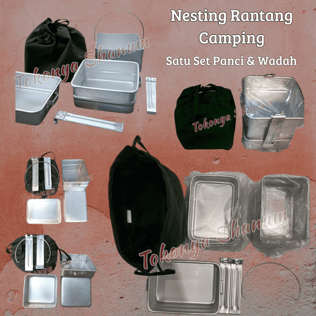 BARU NESTING tempat makan kotak TNI Polri - Mesting alat camping