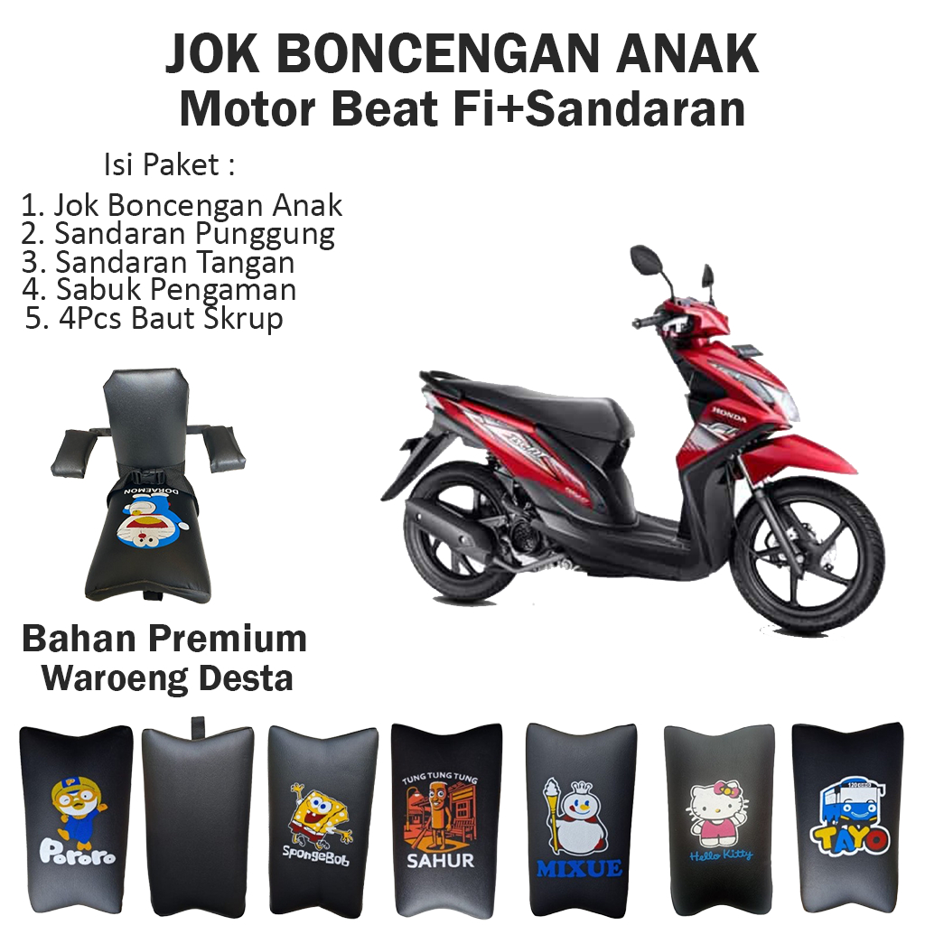 Jok Boncengan Anak Motor Beat Fi Plus Sandaran