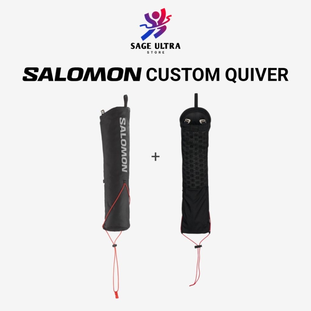 Salomon Custom Quiver Pole Holder Vest - Black - Kantong Tas Tempat Trekking Pole Trail Running Ring