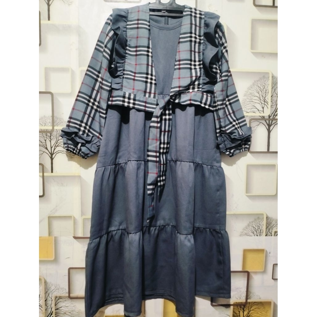 PRELOVED Gamis Dress Muslim Anak Plus Hijab