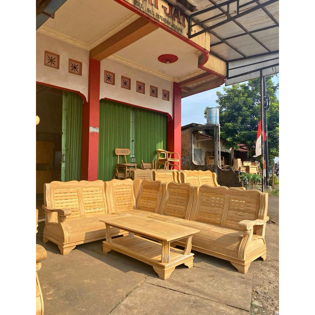 Kursi Tamu Sudut Gajah Minimalis Jati Kursi Sudut Jati