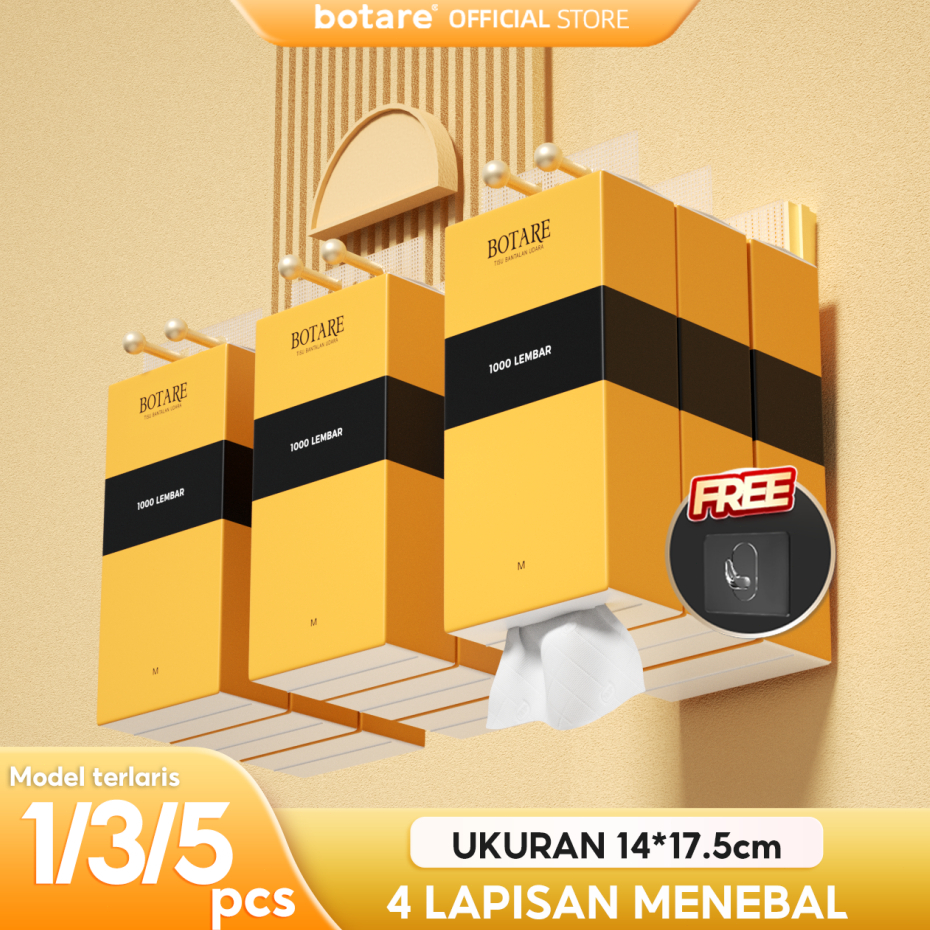 [ 3PCS/5PCS] Botare AIR-cushion Cheerful Tissue 4-Ply 1000 lembar/PCS 140*175mm Botare