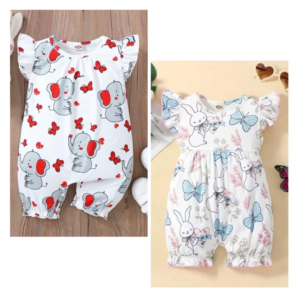 ROMPER BAYI PEREMPUAN / JUMPER BAYI SET TOPI BONET / BAJU BAYI PEREMPUAN LUCU
