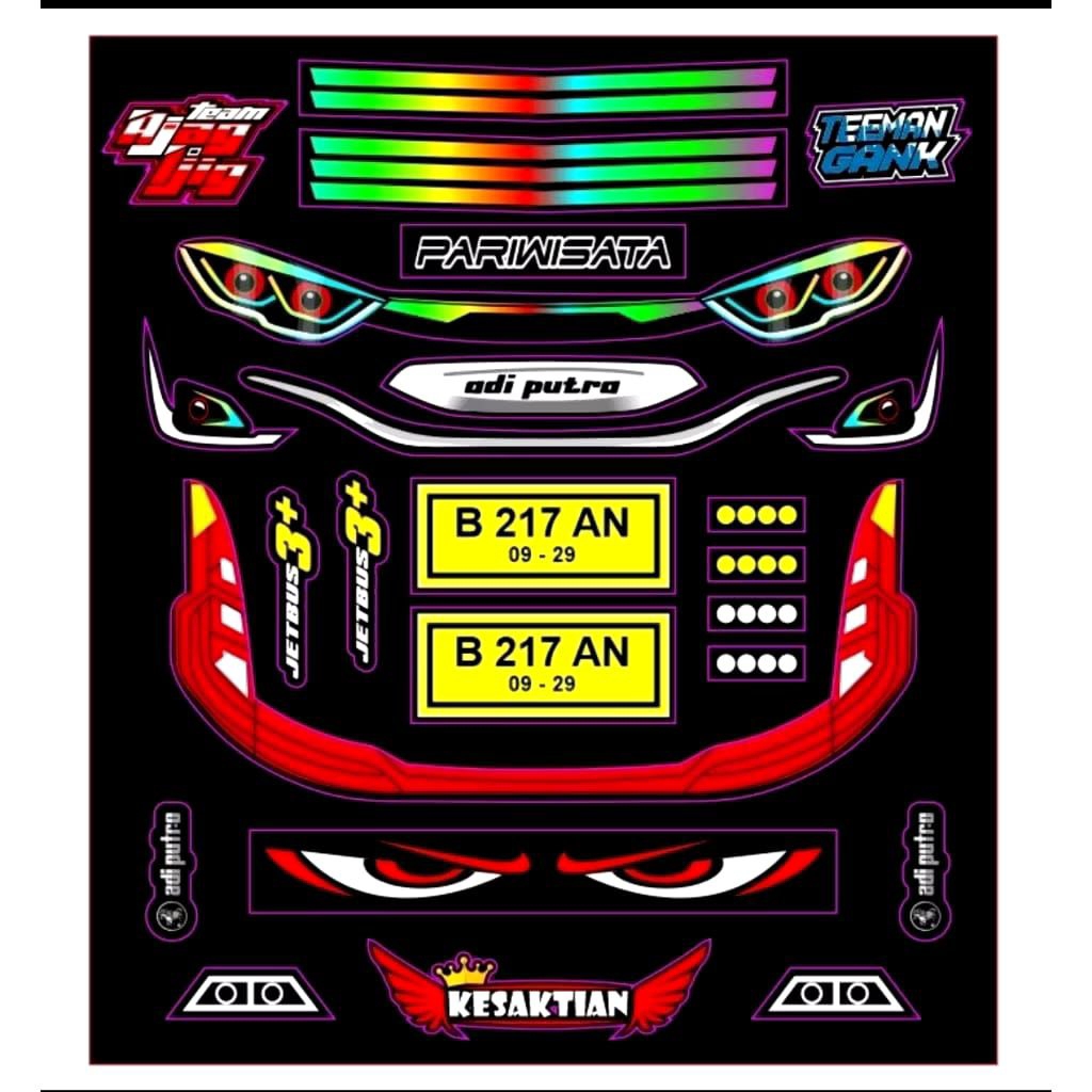 Stiker Headlamp Bus Jb3 Stiker Lampu Miniatur Bus Jetbus 3