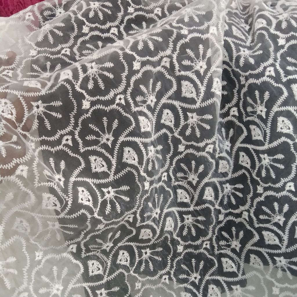 Kain organza bordir | Harga/0,5m | bahan organza bordir| bahan organza bordir | kain organza bordir.