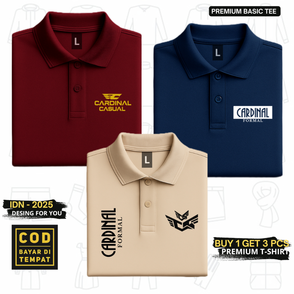 Kaos Polo Pria Kerah Polos Lengan Pendek Bahan Lacoste Premium Distro - Baju Kaos Kerah Dewasa