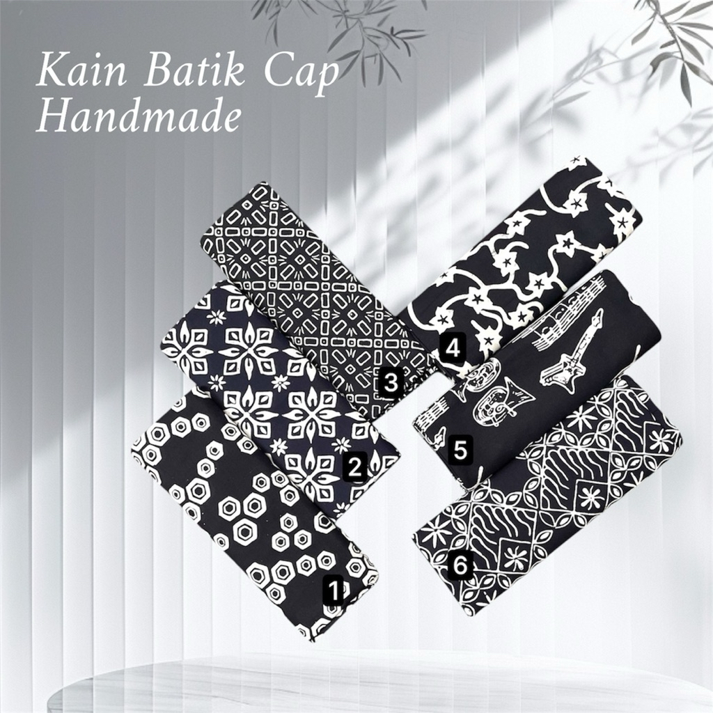 Kain Batik Cap Hitam Bahan Batik Cap Premium