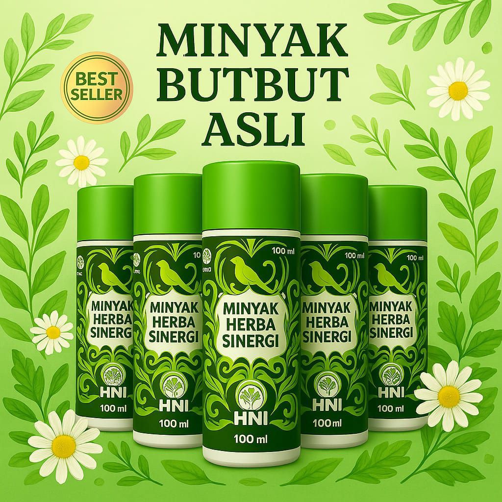 Paket 5 Botol Minyak Herbal Sinergi ORI - Minyak Herbal Sinergi HPAI asli - Minyak Bubut Herbal Asli
