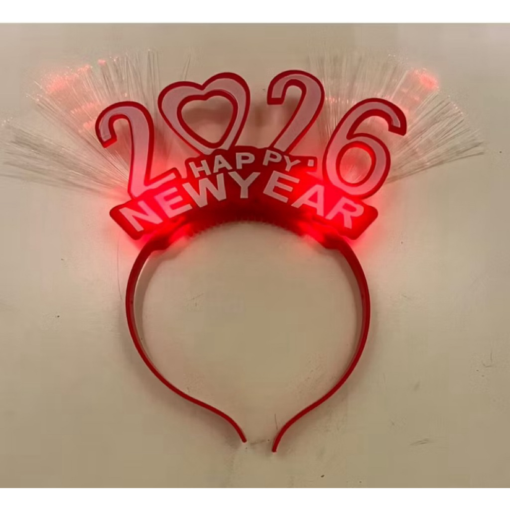 Bando Tahun Baru 2026 Bando Happy New Year  Led Lampu Menyala