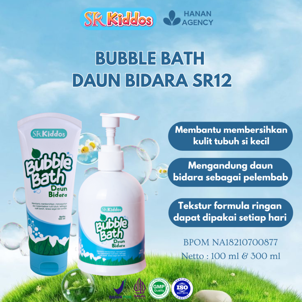 SR12 BUBBLE BATH BIDARA | SABUN MANDI BAYI | Obati Gatal & Ruam Popok | Bayi Nyaman & Tidur Nyenyak