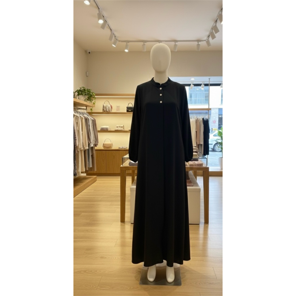 Mahira (hitam) gamis cantik simpel