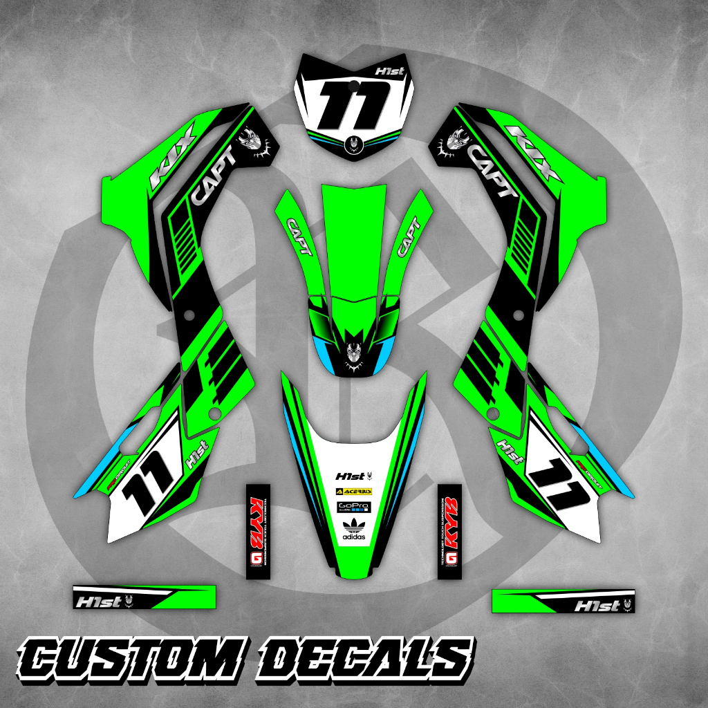 Decal Kawasaki Klx 140 Simple Hijau Kombinasi Hitam / DECAL KLX 140 OLD BISA REQUEST DESIGN