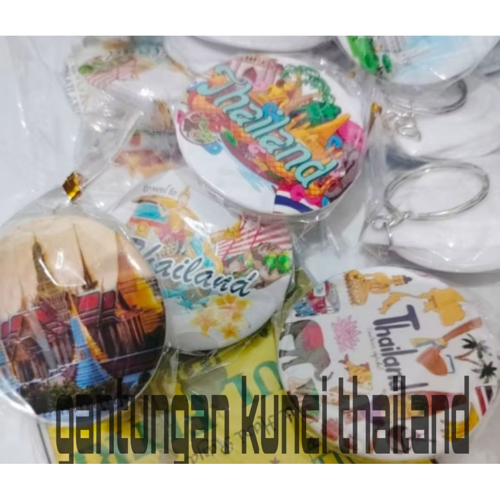 (isi 100) gantungan kunci oleh oleh thailand / gantungan kunci keychain icon thailand