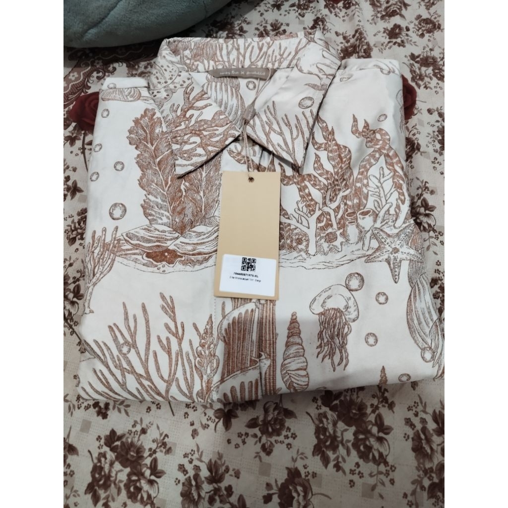 elmar minorca jacguard shirt orange  XL new benang jarum