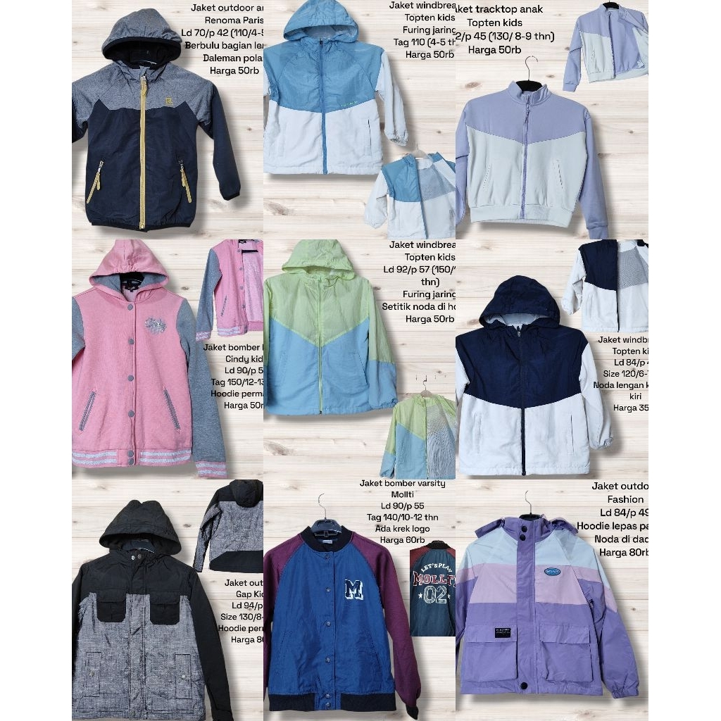 jaket outdoor windbreaker anak remaja topten gap