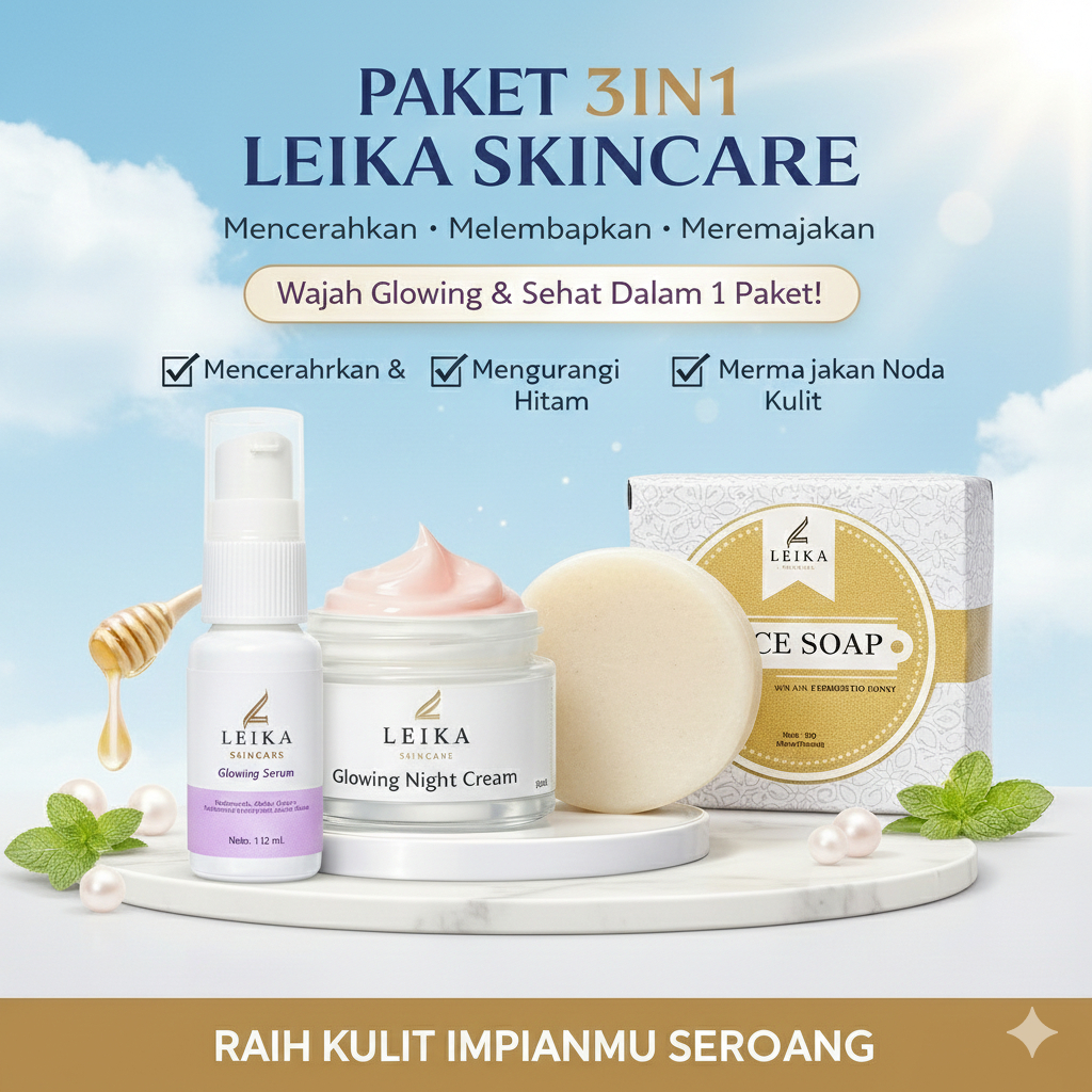 Paket 3 IN 1 Leika Skincare Serum Flek Tebal Krim Flek Hitam Penghilang Flek Hitam Sabun Flek Hitam