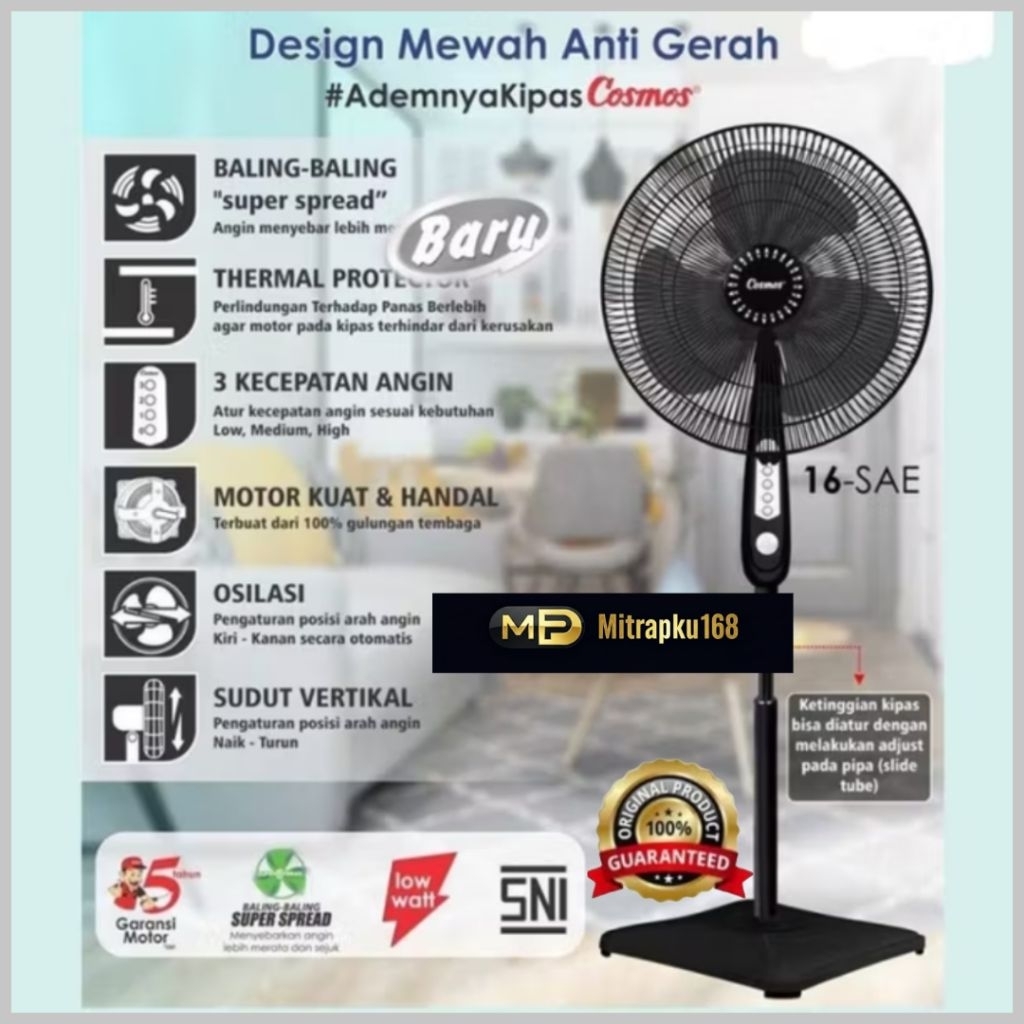 Kipas Angin Cosmos 16 SAE / Kipas Angin Cosmos Berdiri
