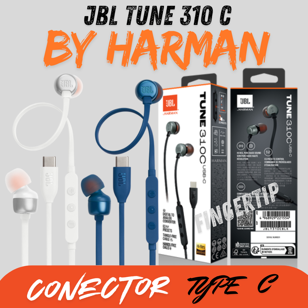 JBL Tune 310C Earphone Kabel Type-C Original | Bass Powerful | Hi-Res Audio | By Harman