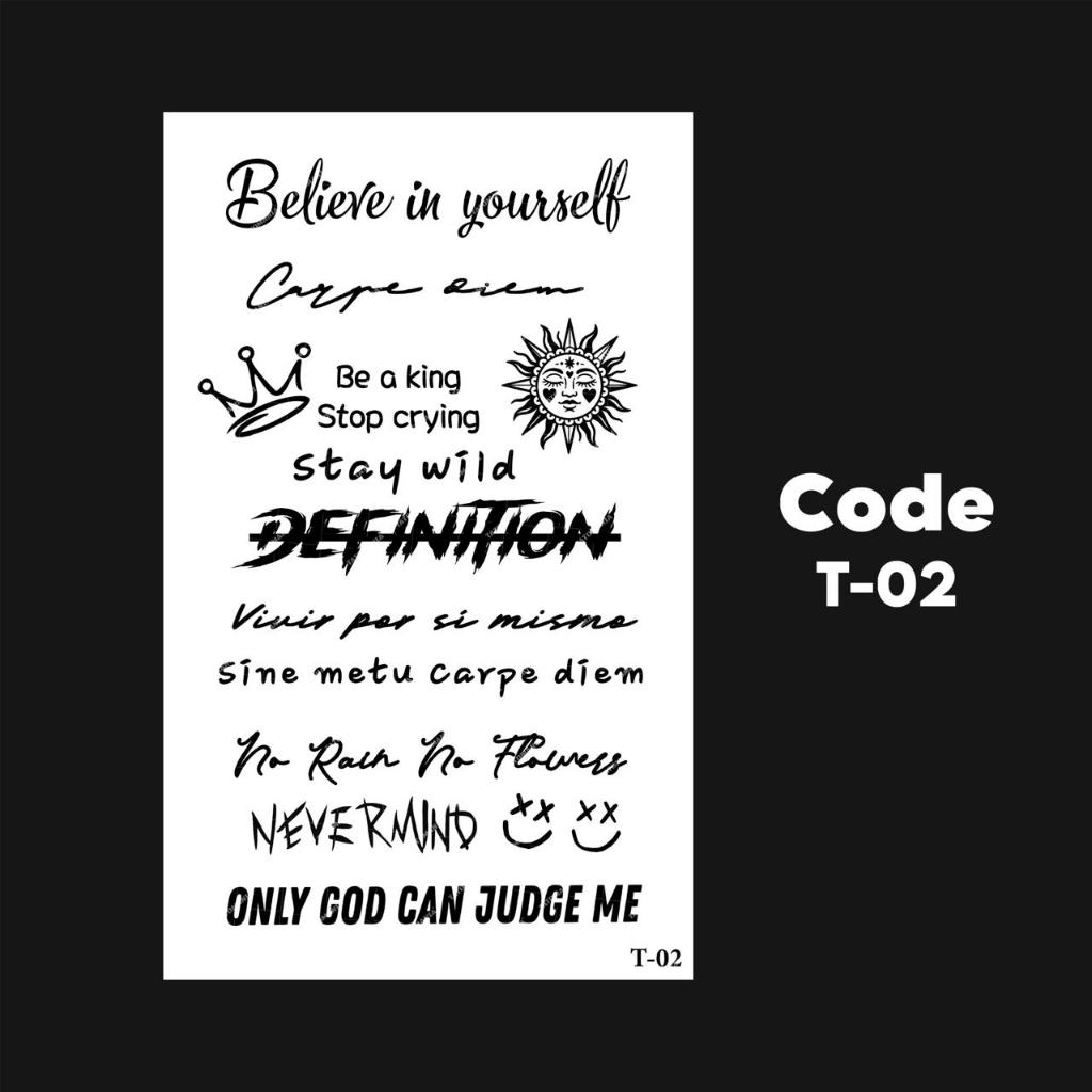 TATOMANIA-Sticker tattoo temporary semi permanent tahan lama tulisan 02