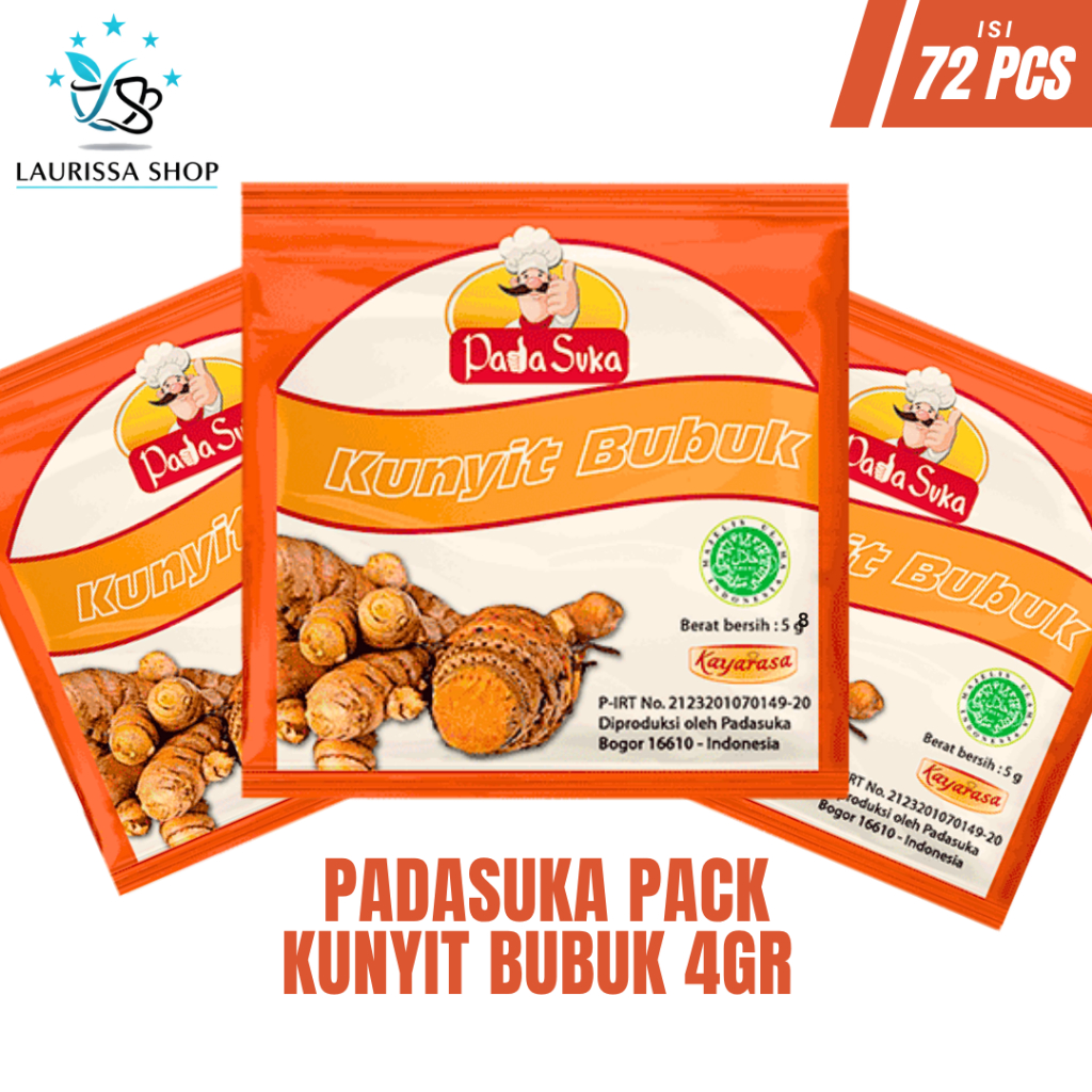 Bumbu Pada Suka Kunyit Bubuk Kaya rasa 4gr / Kunyit Bubuk